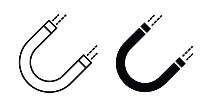 Magnet icon graphic designs pack. thin line icon set.