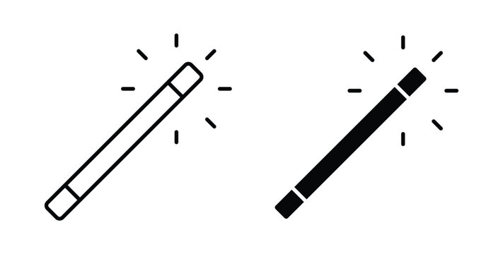 Magic wand icon graphic designs pack. thin line icon set.
