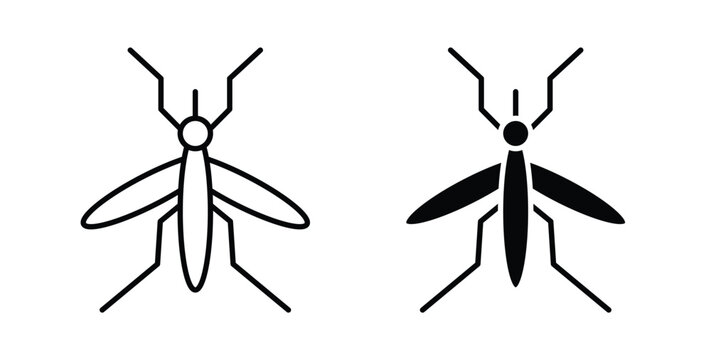 Mosquito icon graphic designs pack. thin line icon set.