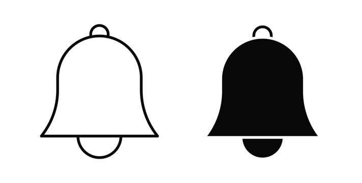Notification bell icon graphic designs pack. thin line icon set.