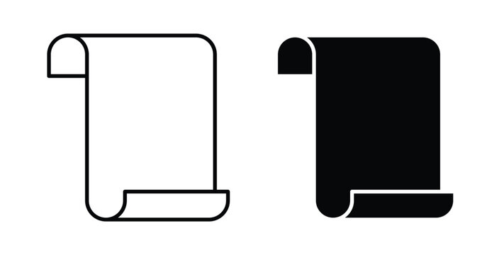Scroll icon graphic designs pack. thin line icon set.