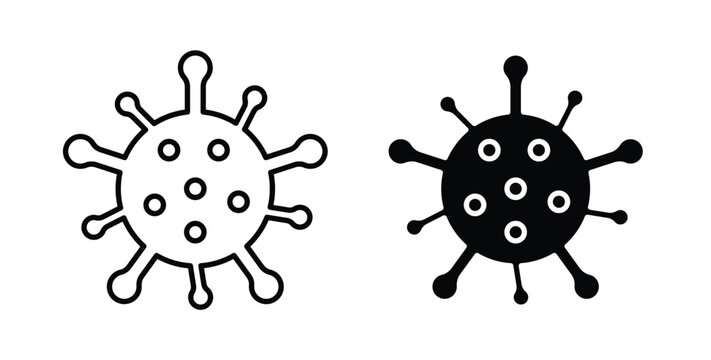 virus icon graphic designs pack. thin line icon set.