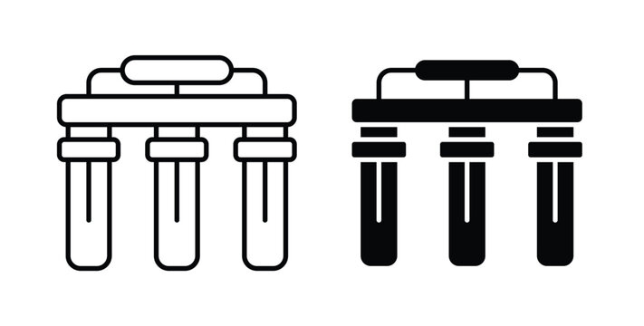 Water filtration icon graphic designs pack. thin line icon set.