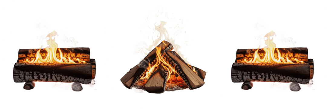 Hot Crackling Campfire Wood Flame Burning Isolated On High Quality Transparent Background PNG Cutout Image