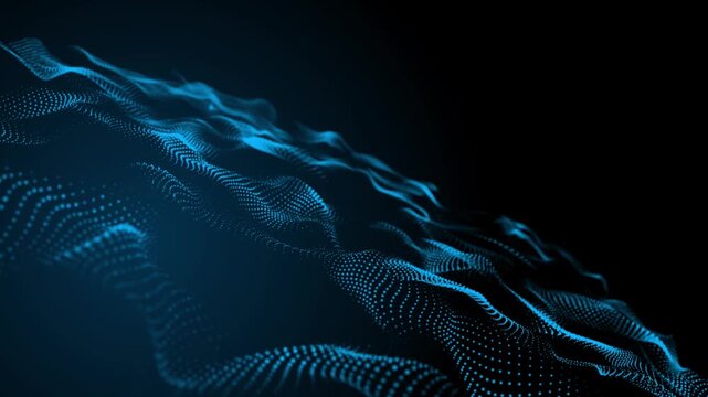 Beautiful abstract wave technology background with blue light digital effect for modern corporate concept design.