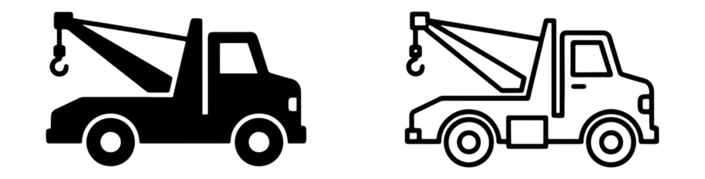 Tow truck, wrecker icons, vehicle graphics, rescue cars