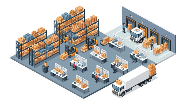 Warehouse logistics fulfillment and pallet storage operations.