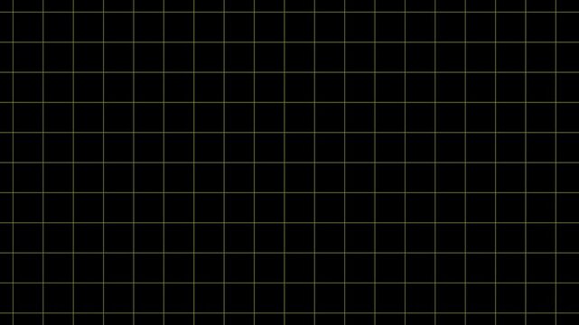 Animated gradient black background yellow grid moving wards, Animated grid lines moving from bottom to top in background video, Information hologram overlay asset internet data concept, 4k video
