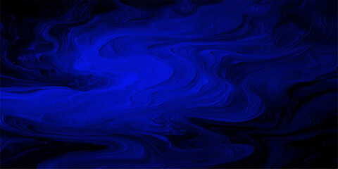 Fototapeta premium A dark blue smoke-like abstract swirl in a deep black setting, evoking mystery and depth.