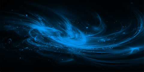 A mesmerizing nebula glows with ethereal blue hues, the swirling cosmic dust hinting at the mysteries of the universe, painted with digital brushstrokes. © dark chocolate