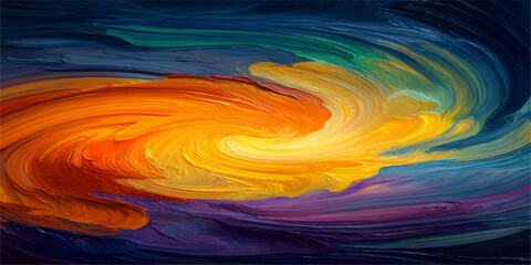 Vibrant swirl of color creates an abstract expression, evoking a sense of motion, energy, and artistic creativity. The piece features a dynamic blend of hues, inviting contemplation. © dark chocolate
