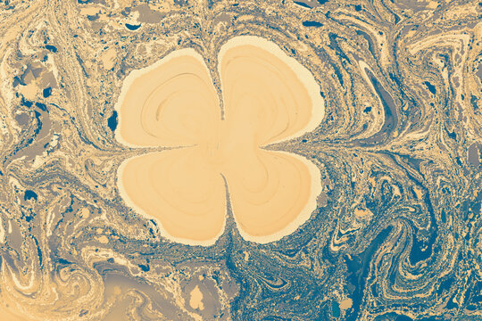 Abstract colorful ebru marbling art with floral pattern texture background