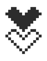 Fototapeta premium Heart Pixel Stack Retro 8Bit