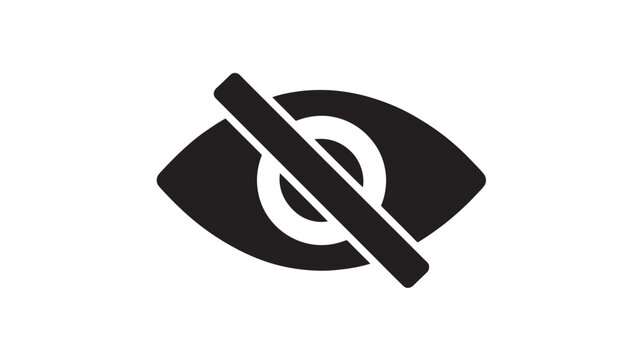 Privacy Protection Icon with No Surveillance Eye Symbol for Data Security and Confidentiality Concepts
