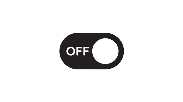 Toggle Switch Off Position Icon for UI UX Design, Dashboard Control, and Technology Power Status