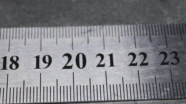 A close-up shot of a ruler with numbers and markings