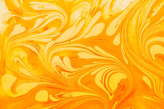 Abstract colorful ebru marbling art with floral pattern texture background