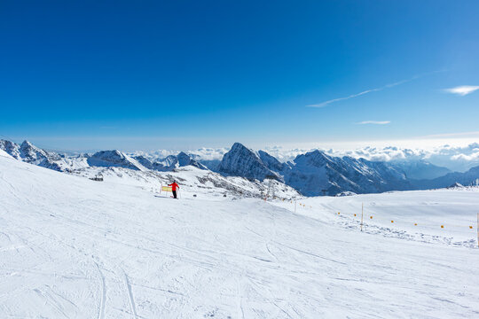 Ski slope in the alps of Dufourspitze