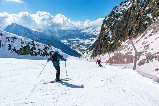 Ski slope in the alps of Dufourspitze
