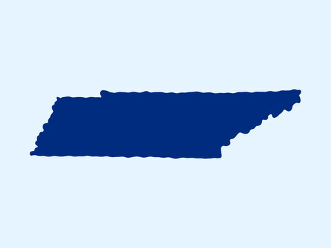Doodle-style illustration of the Tennessee state map, featuring the recognizable shape of Tennessee in a simple, hand-drawn design.