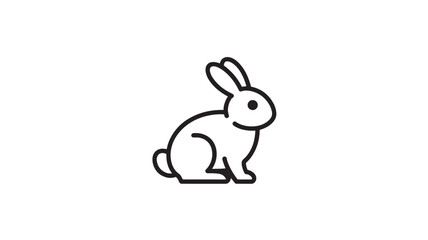 Obraz premium Cute Rabbit Sitting Isolated On White For Easter Spring Concepts