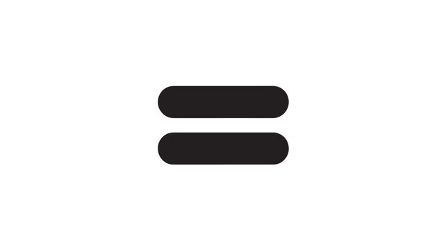 Black Equal Sign On White Background For Social Media Symbols