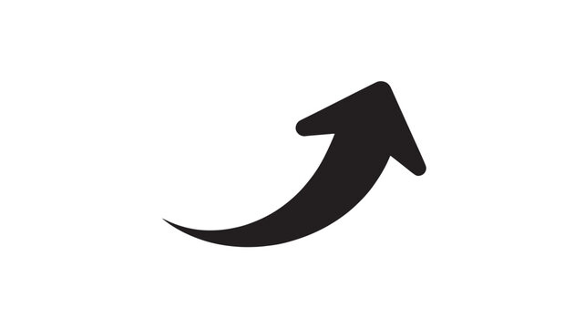 Arrow Pointing Upward Black Directional Growth Icon for Business Success