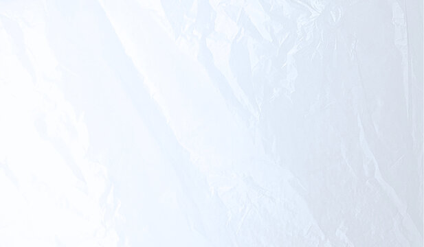 Plastic wrap transparent texture overlay isolated background. Wrinkled stretched cellophane foil membrane vinyl sheet effect. Clear film cover compositing, design element mockup PNG 
