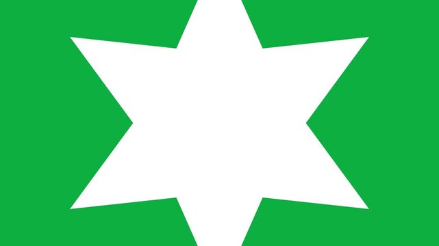 Star shape wipe reveal transition on green screen chroma key background