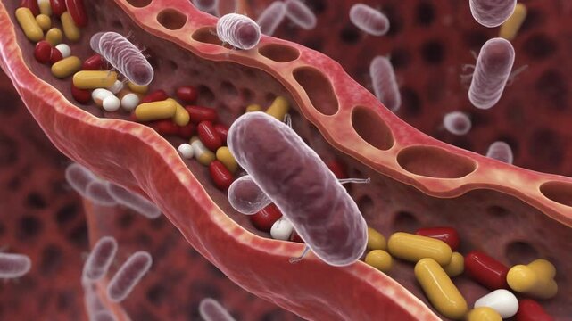Medical Animation of Plaque Buildup and Infection in Blood Vessel