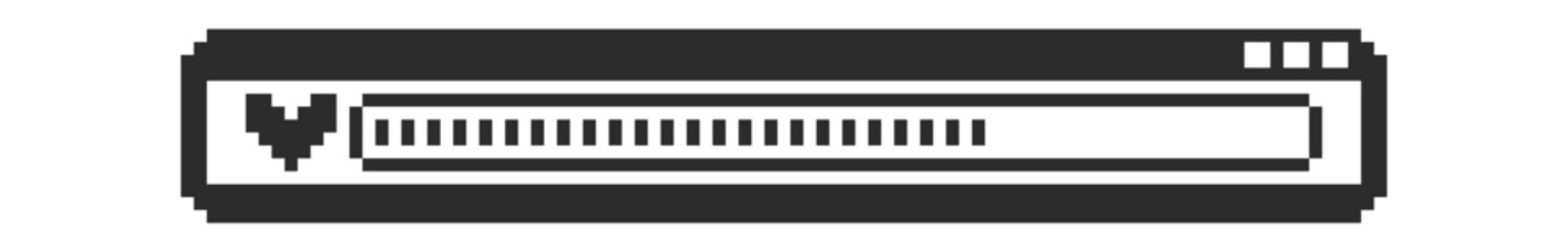 Fototapeta na wymiar Progress Bar Loading Pixel Art UI