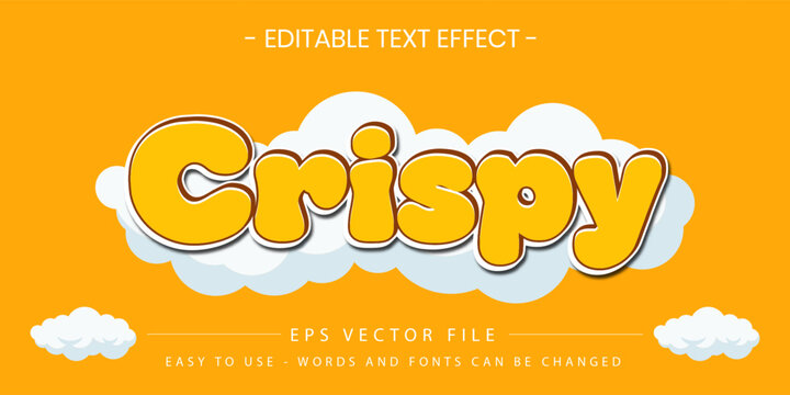 Yellow Crispy 3D Text Effect with Cloud and Sun Background