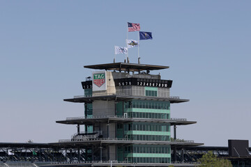 Fototapeta premium Indianapolis Motor Speedway Pagoda Control Tower for the Indianapolis 500. IMS is the Racing Capital of the World.