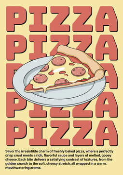 Aesthetic minimalist pizza food poster featuring a clean modern vector style with Italian inspiration. Perfect for restaurant branding, menu design, food promotion, and social media visuals.