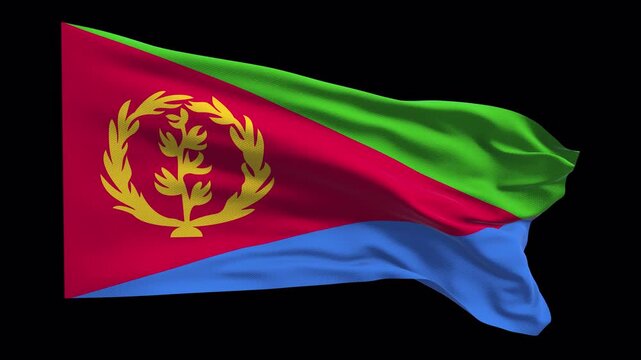 National flag of Eritrea this professional motion graphic is ideal for African geography news broadcasts political presentations educational cultural documentaries travel digital backgrounds  banner.