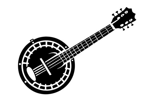 banjo silhouette illustration for music and performance design