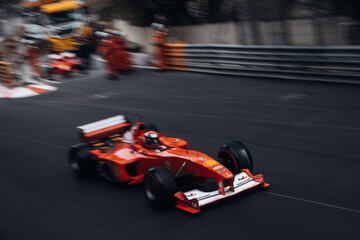 Fototapeta premium Ferrari F1 2002 at the Monaco F1 classic race