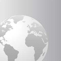 Fototapeta premium Abstract Stylized Grey Earth Globe Vector Illustration for Global Technology Concepts