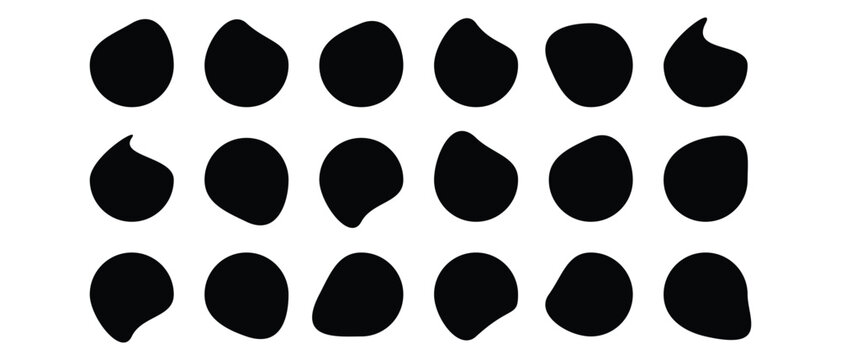 Blob Shapes Icon set, Abstract random Blob Shape icon set, Set of Organic Liquid Blob Shapes Icon.