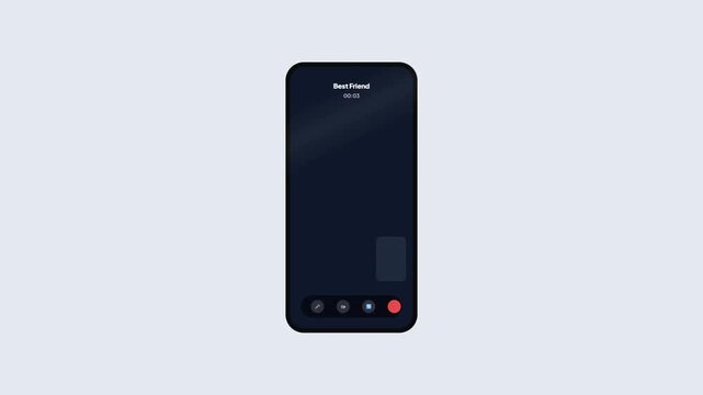 Mobile Phone Screen Displaying Incoming Video Call from Best Friend with Red Icon and Minimalist UI