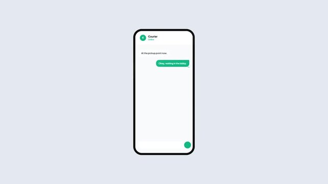 Smartphone Delivery Service Interface Animation for Package Pickup and Courier Real-time Communication 2D Vector Design