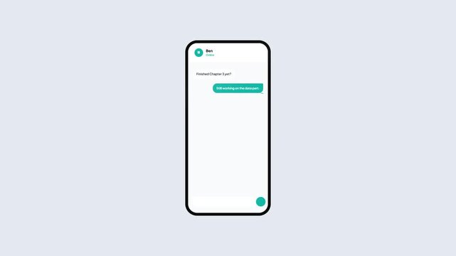 Smartphone Educational Messaging Interface for Student Group Project Collaboration and Assignment Planning 2D Vector Design
