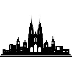 Obraz premium Brno Skyline Icon Vector