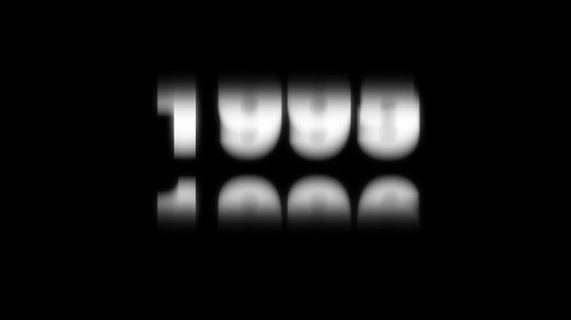 Year counter spinning from 1927 to 2027. Timeline effect with smooth transition for time progression concept. White numbers on dark alpha channel background. Hand animated motion graphics