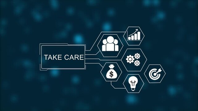 Take care signs set with safety symbols for workplace health