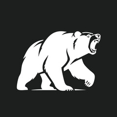 Fototapeta premium Roaring Bear Silhouette Logo Vector Illustration