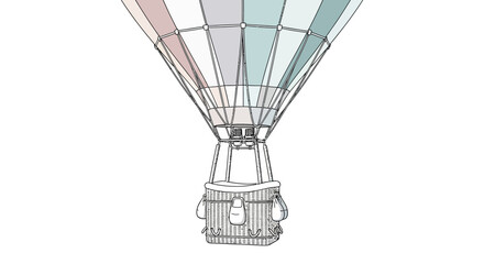 Hot Air Balloon Ascent, Pastel Colors, Travel Adventure © yo