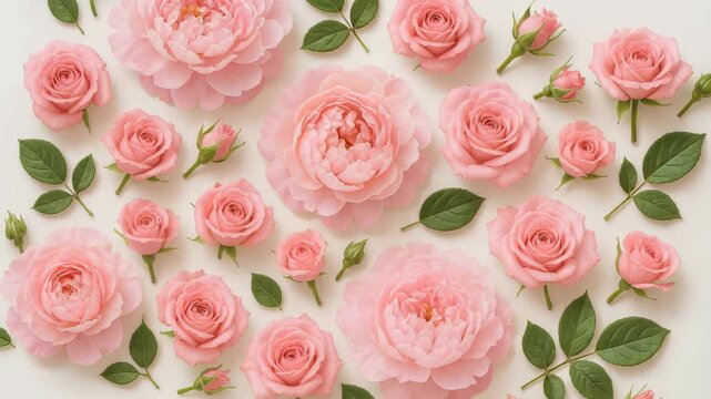Floral Elegance: Delicate pink rose blooms artfully arranged, exuding grace and charm.