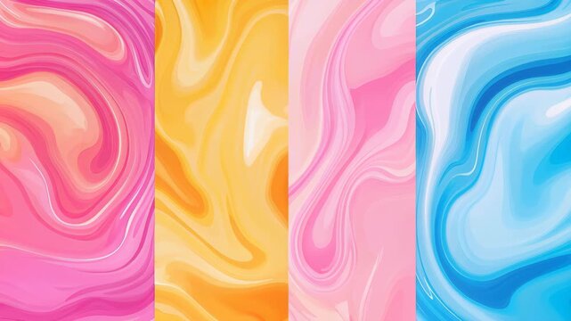 Swirling Colors: An artistic display of vibrant hues creates an abstract pattern, where fluid motions of color intertwine and create a mesmerizing visual journey.