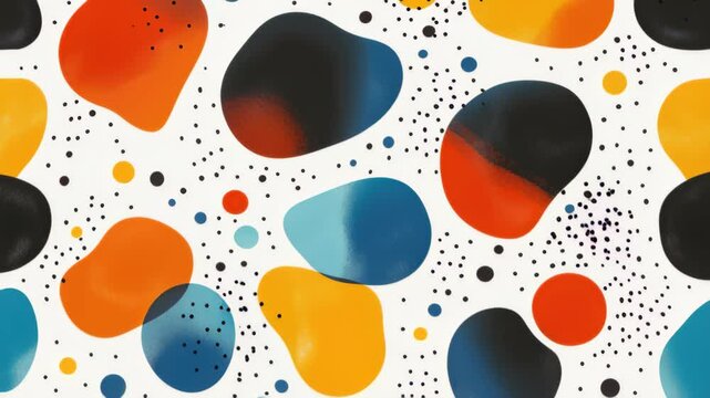 Abstract Colorful Forms: A vibrant collection of abstract shapes and dots intertwine, creating a visually captivating pattern, perfect for adding a touch of contemporary flair.